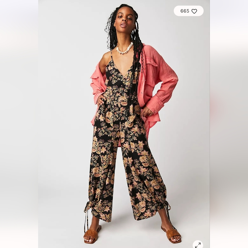Free People Stand Out One Piece Printed Jumpsuit - Picture 10 of 12